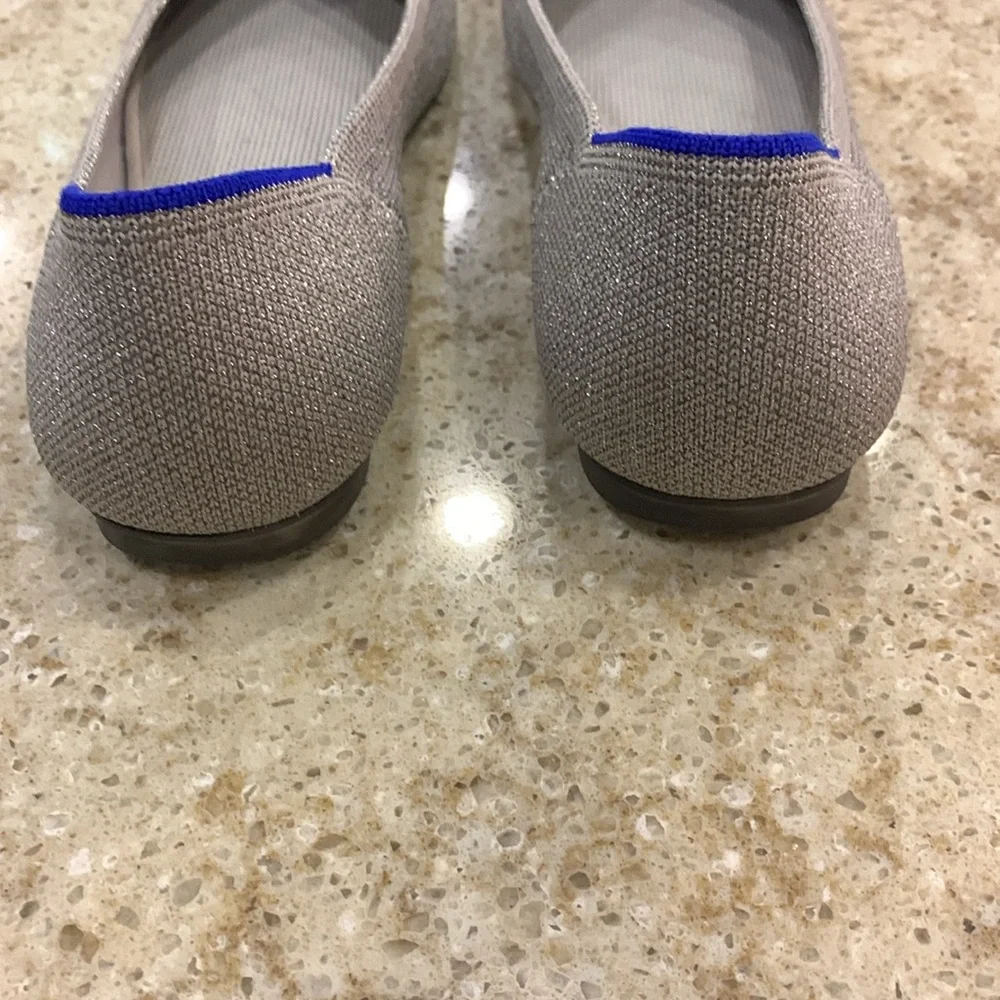 Rothy's The FLAT Metallic Silver Loafer Women's Round Toe Slip Ons Size 8.5 - Picture 5 of 8